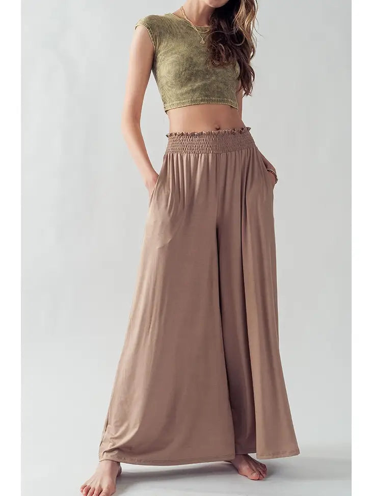 Bamboo Wide Leg Palazzo Pants