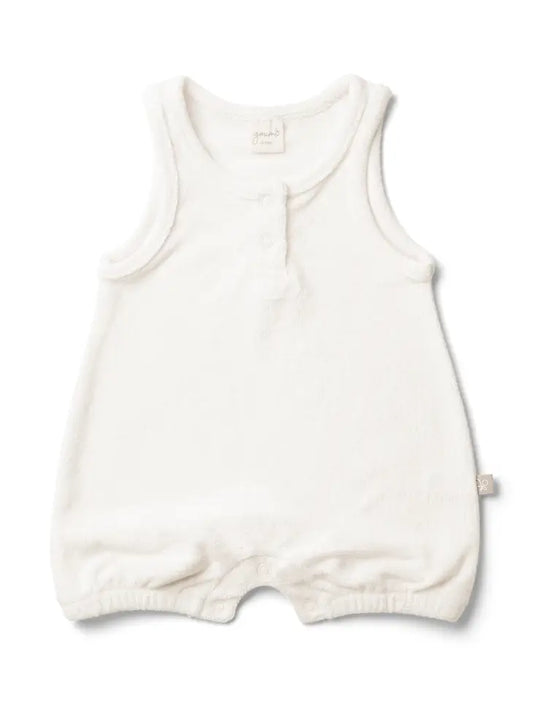 Viscose + Organic Cotton Terry Romper - Cloud