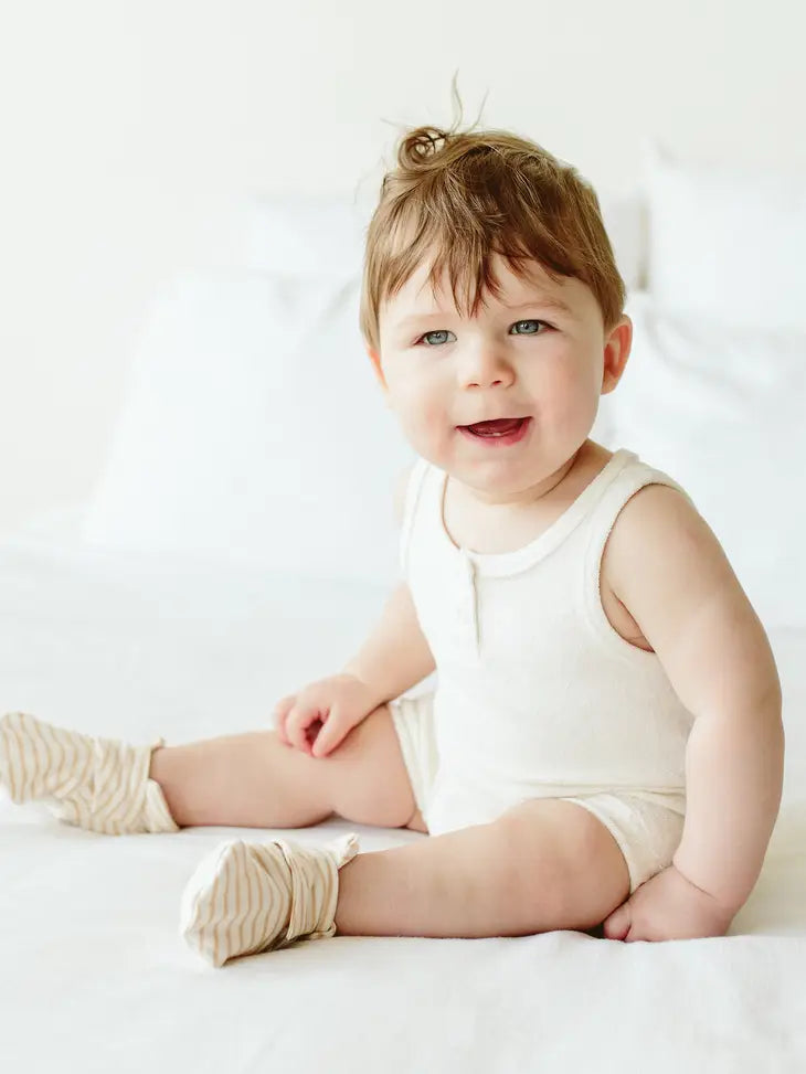 Viscose + Organic Cotton Terry Romper - Cloud