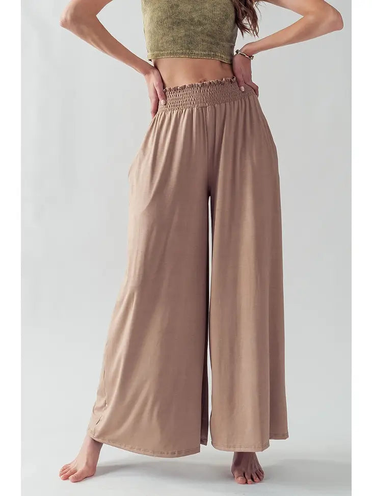 Bamboo Wide Leg Palazzo Pants