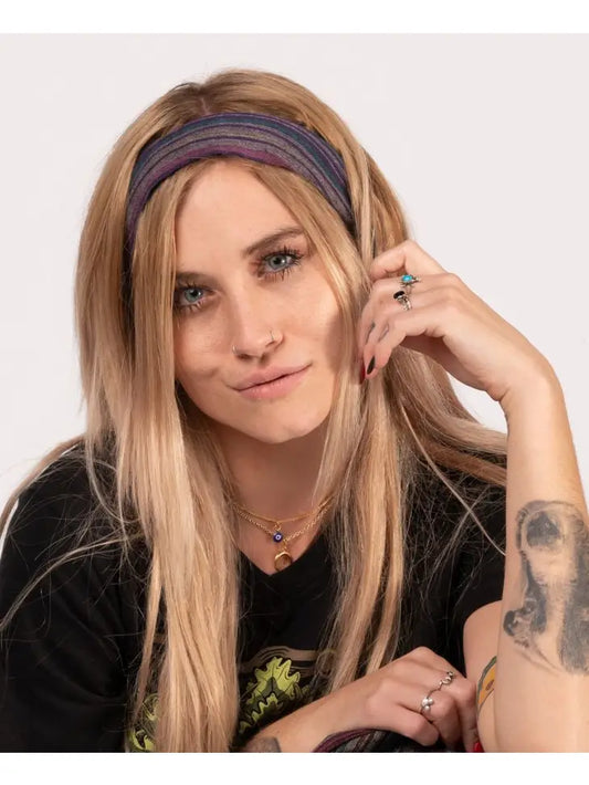 Striped Hippie Headband - Rainbow