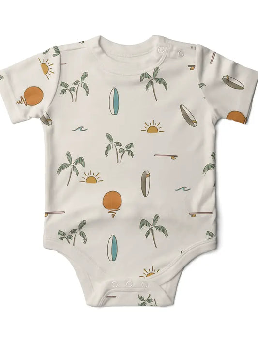 Viscose Bamboo Kids S/S Bodysuit - Surf'S Up